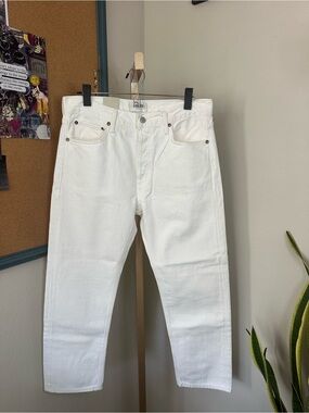 AGOLDE | White Women’s Straight Fit Cropped Jeans